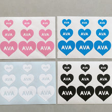 Load image into Gallery viewer, Set of 36 Custom Heart Label