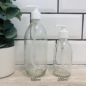 Customisable Glass Bottle White Lid
