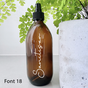 Customisable Spray Amber Glass Bottle Black Lid