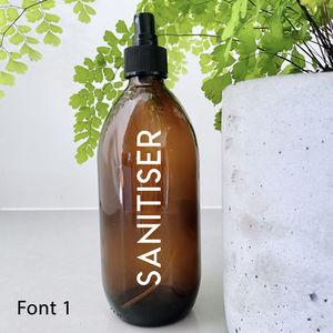 Customisable Spray Amber Glass Bottle Black Lid