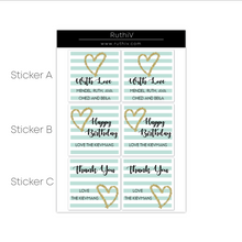 Load image into Gallery viewer, Gold Heart Gift Stickers