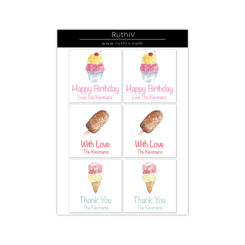 Ice Cream Gift Stickers