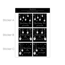 Load image into Gallery viewer, Chanukah Stickers Black