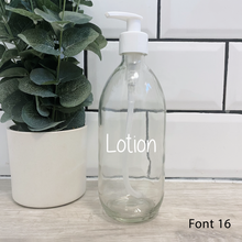 Load image into Gallery viewer, Customisable Glass Bottle White Lid