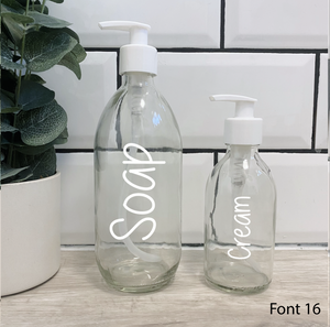 Set of 2 Customisable Glass Bottle White Lid