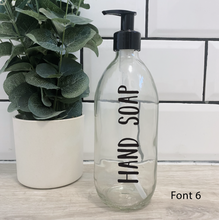 Load image into Gallery viewer, Customisable Glass Bottle Black Lid