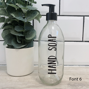 Customisable Glass Bottle Black Lid