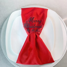 Load image into Gallery viewer, Set of Custom Black Christmas Napkin Rings on Clear Acrylic