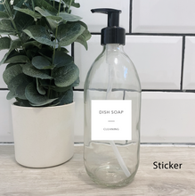 Load image into Gallery viewer, Customisable Glass Bottle Black Lid