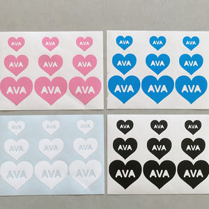 Set of 36 Custom Heart Label