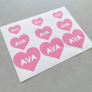 Set of 36 Custom Heart Label