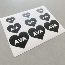 Load image into Gallery viewer, Set of 36 Custom Heart Label