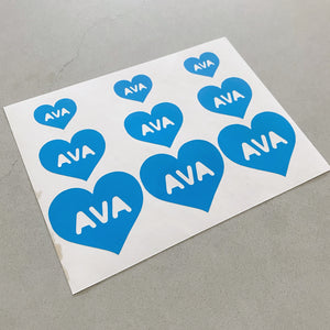 Set of 36 Custom Heart Label