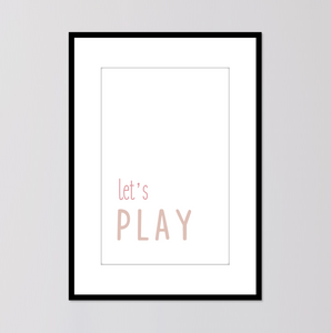 Digital Download. Lets Play ABC Lets Read Pink. Wall Art Printable
