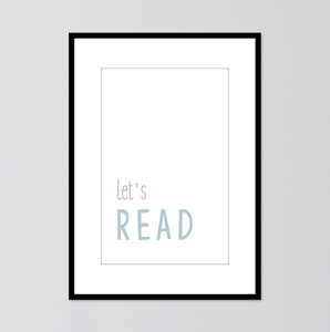 Digital Download. Lets Play ABC Lets Read Blue. Wall Art Printable