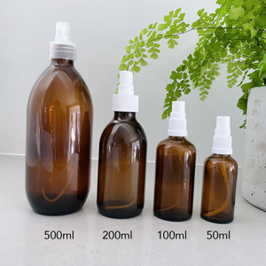 Customisable Spray Amber Glass Bottle White Lid