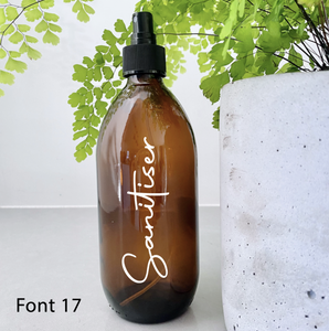 Customisable Spray Amber Glass Bottle Black Lid