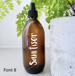 Customisable Spray Amber Glass Bottle Black Lid