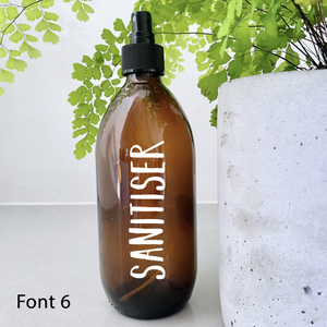 Customisable Spray Amber Glass Bottle Black Lid