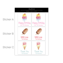 Load image into Gallery viewer, Ice Cream Gift Stickers