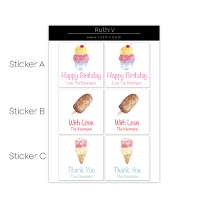 Ice Cream Gift Stickers