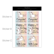 Load image into Gallery viewer, Unicorn Gift Stickers