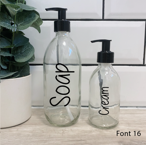 Set of 2 Customisable Glass Bottle Black Lid