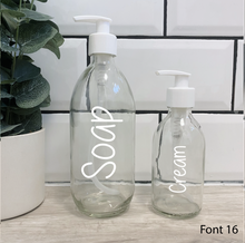 Load image into Gallery viewer, Set of 2 Customisable Glass Bottle White Lid