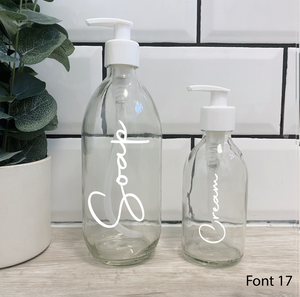 Set of 2 Customisable Glass Bottle White Lid