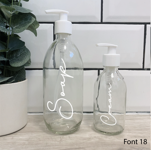 Set of 2 Customisable Glass Bottle White Lid