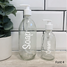 Load image into Gallery viewer, Set of 2 Customisable Glass Bottle White Lid