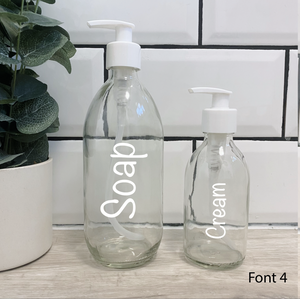 Set of 2 Customisable Glass Bottle White Lid