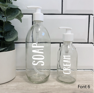 Set of 2 Customisable Glass Bottle White Lid