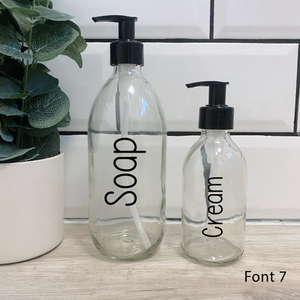 Set of 2 Customisable Glass Bottle Black Lid