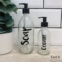 Load image into Gallery viewer, Set of 2 Customisable Glass Bottle Black Lid