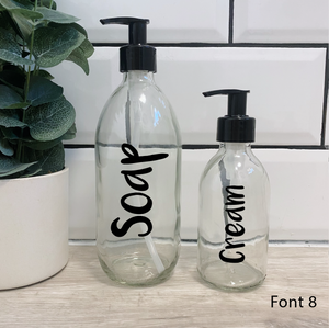 Set of 2 Customisable Glass Bottle Black Lid