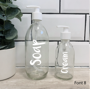 Set of 2 Customisable Glass Bottle White Lid