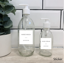 Load image into Gallery viewer, Set of 2 Customisable Glass Bottle White Lid