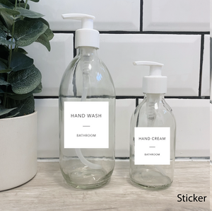 Set of 2 Customisable Glass Bottle White Lid