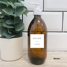 Load image into Gallery viewer, Customisable Amber Glass Bottle white Lid